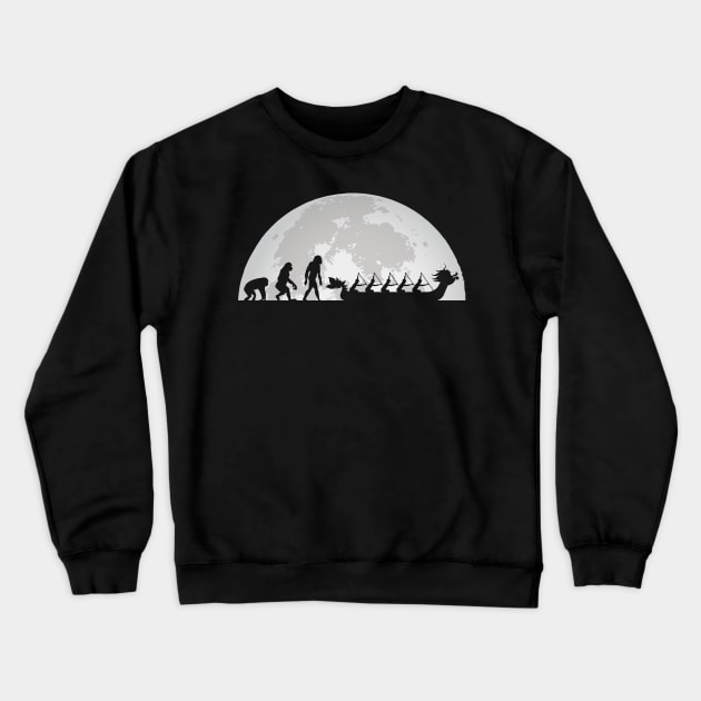 Dragon Boat Racing Team Evolution Moon Crewneck Sweatshirt by Shirtbubble